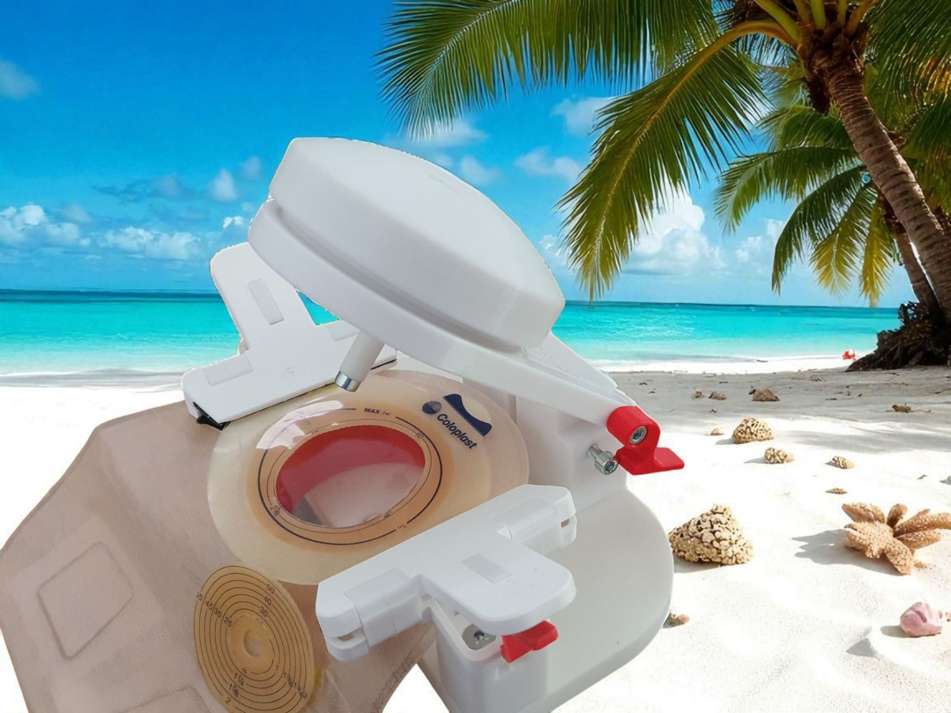 OctoPus® 1 - Urostomy Bag Hole Cutter (application example)